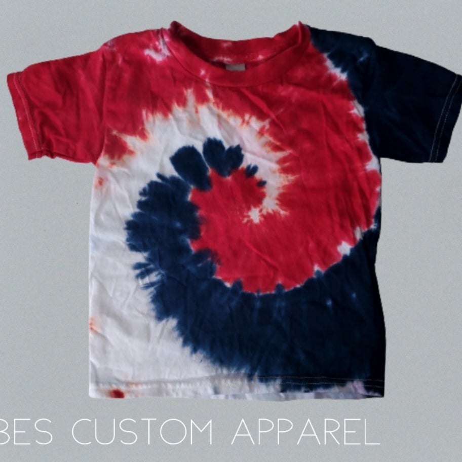 Red, White & Blue Spiral Tie Dye T-Shirt Toddler 4T