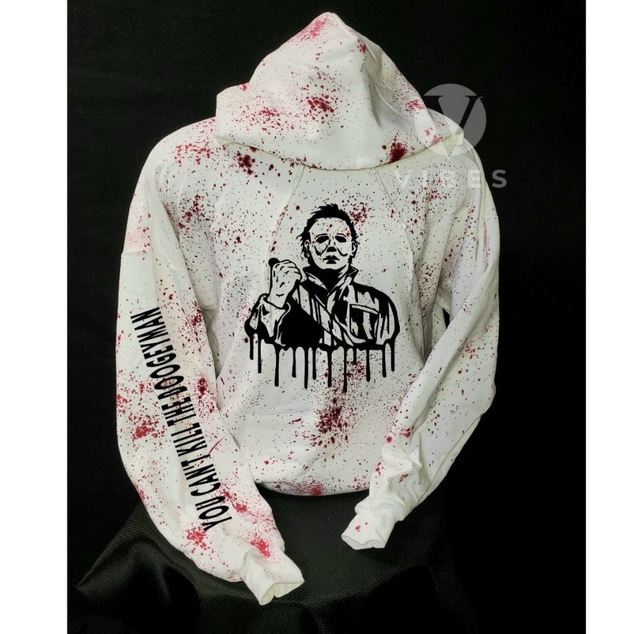 White top bloody hoodie